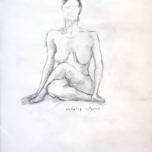 modelo de frente, dibujo al carboncillo en nuestro catálogo