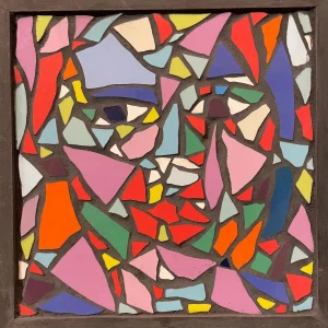 Retrato Mosaico Trencadís - 20x20 hecho pòr la artista Randi Johansson